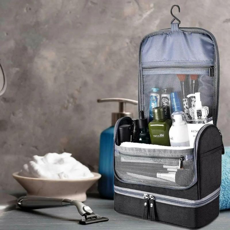 toiletry bag for men to hang - Black - Grey - Gray - Red - Blue
