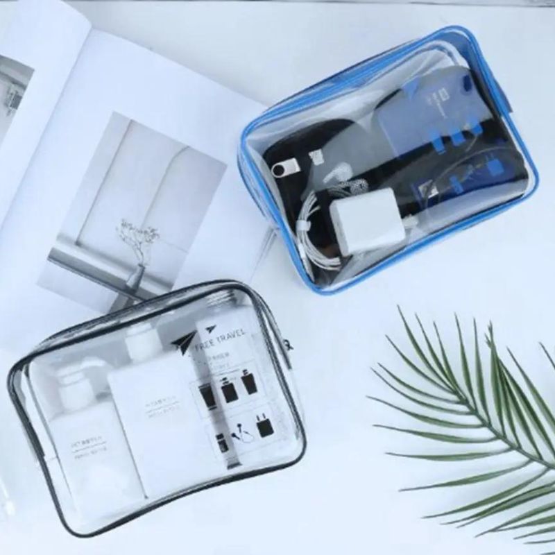 transparent plastic toiletry bag - Black - Blue - Khaki