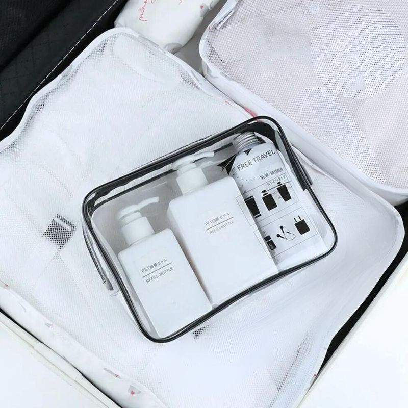 travel plastic pouch - Black - Blue - Khaki