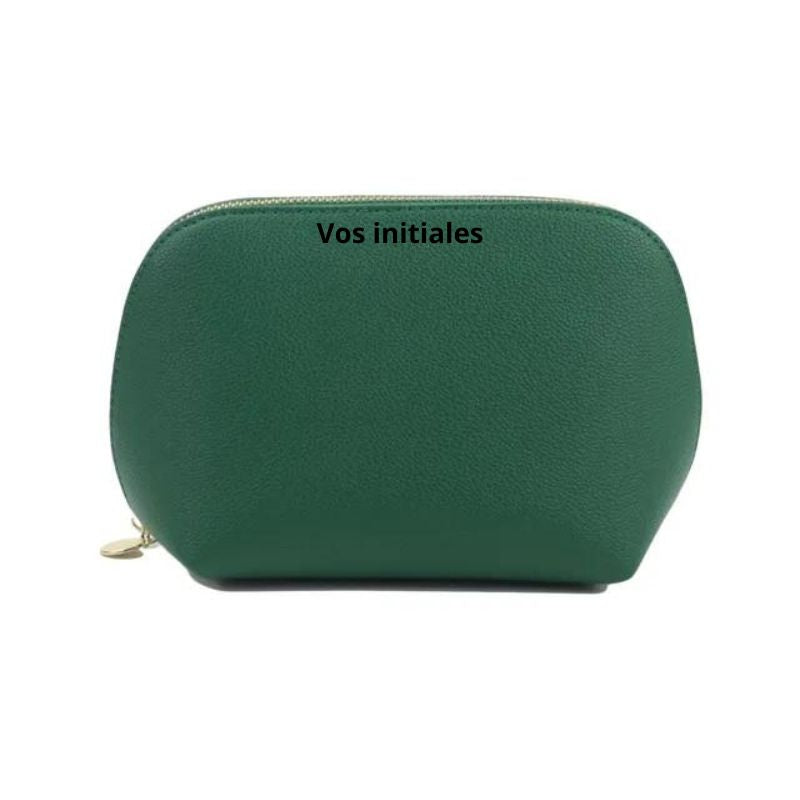 personalized leather toiletry bag - Green - Model 1