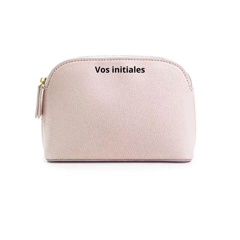 customizable leather toiletry bag - Light Pink - Model 1