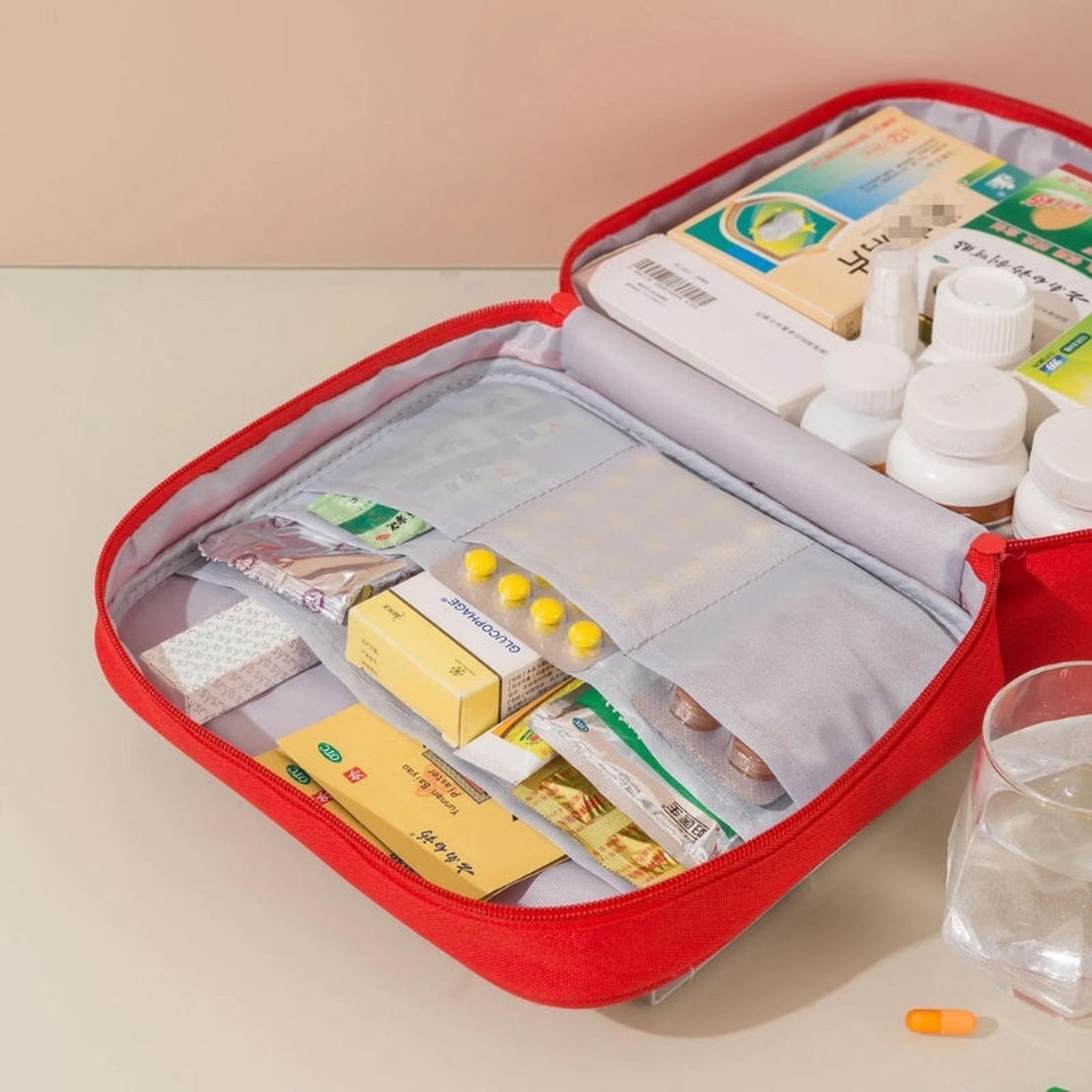 travel pharmacy pouch child - Yellow - Red - Pink - Blue