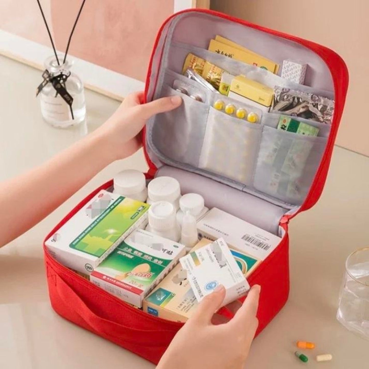 travel medicine bag for baby - Yellow - Red - Pink - Blue