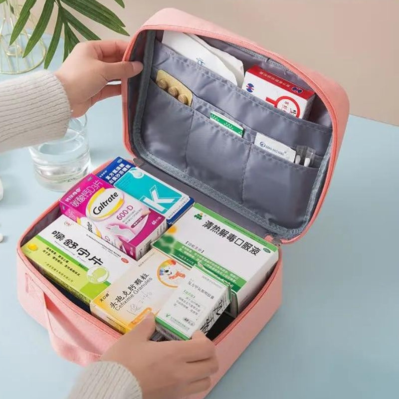 empty travel pharmacy pouch - Green - Grey - Gray - Red - Pink