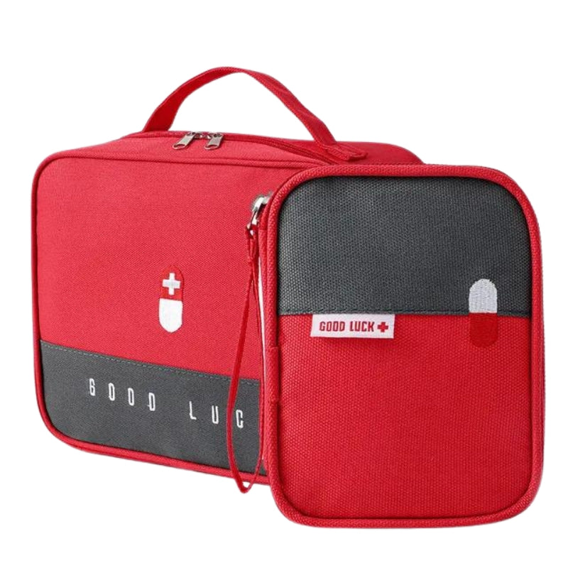 travel pharmacy medicine bag - Red - Set of 2