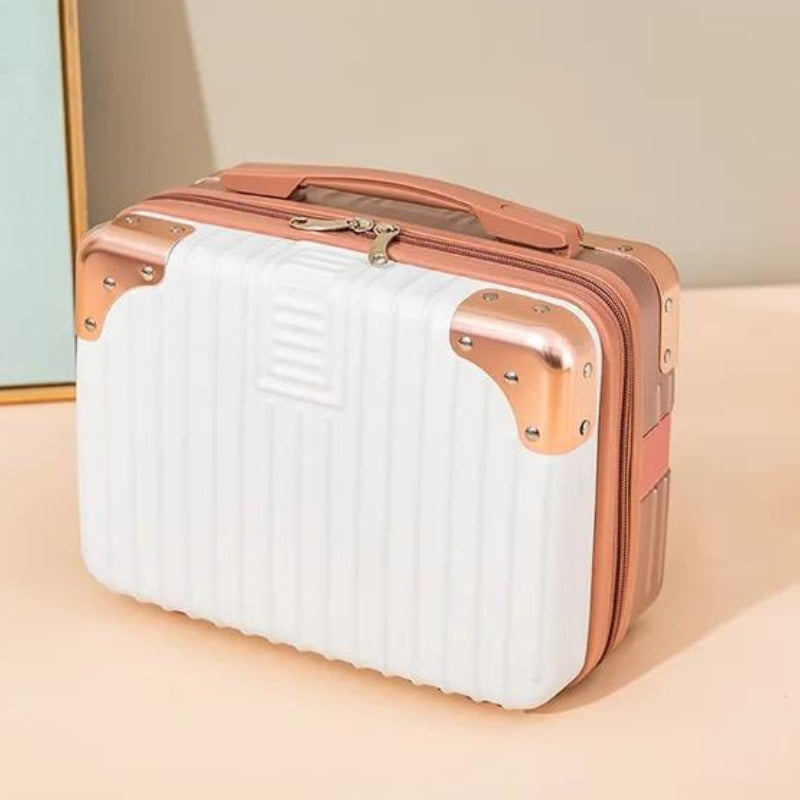 rigid women's vanity case - Rose Gold - White and Pink - White and Black - Green - Grey - Gray - White and Green - Black - Red